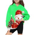 thumbnail image 2 of Chandails à Capuchon Classiques Unis pour Jeunes, Chemise de Noël pour Enfants, T-shirt à Manches Longues à Motif, T-shirt Imprimé à Col Rond, Long Haut, Garçons et Filles, Chandail à Capuchon Vert 110, 2 of 3