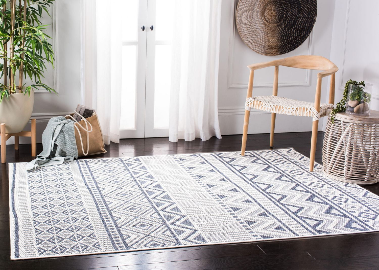 SAFAVIEH Bermuda Jacinth Tapis Intérieur/Extérieur Géométrique Lavable en Machine