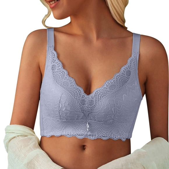 Kyusrd Soutiens-gorge Couvrants pour Femmes en Dentelle Désir Sans Armatures Sans Armature Galbant Ajustement Rehaussant Soutien-Gorge Décontracté Couleur Unie Confortable Respirant Rehausseur Soutiens-Gorge Quotidiens