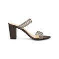thumbnail image 3 of BLISSFUL STEP Women's Strappy Block Heel Slides Mules Sandals Coffee 8, 3 of 7
