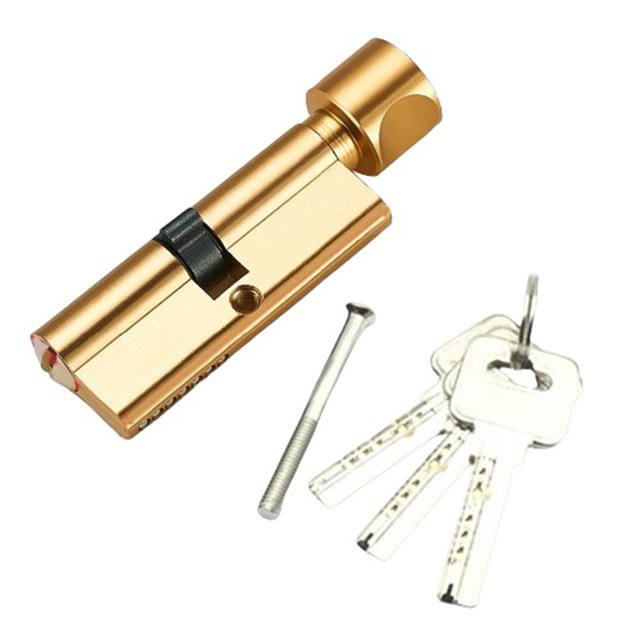 70mm Aluminum Lock Knob Cylinder Anti-theft Door Lock Core with 3 Keys 1 Screw