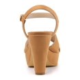 thumbnail image 3 of BLISSFUL STEP Sandales Slingback à Plateforme à Talon Épais à Bride pour Femme Brun 10, 3 of 7