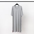 thumbnail image 2 of FhsagQ Pyjama Pyjama pour Hommes avec Anneau Homme Couleur Unie Manches Courtes Col Rond Chemise de Nuit Peignoir Tenue d'Intérieur Pyjama pour Hommes Vêtement de Nuit Polyester Comfortsoft Gris TG, 2 of 3