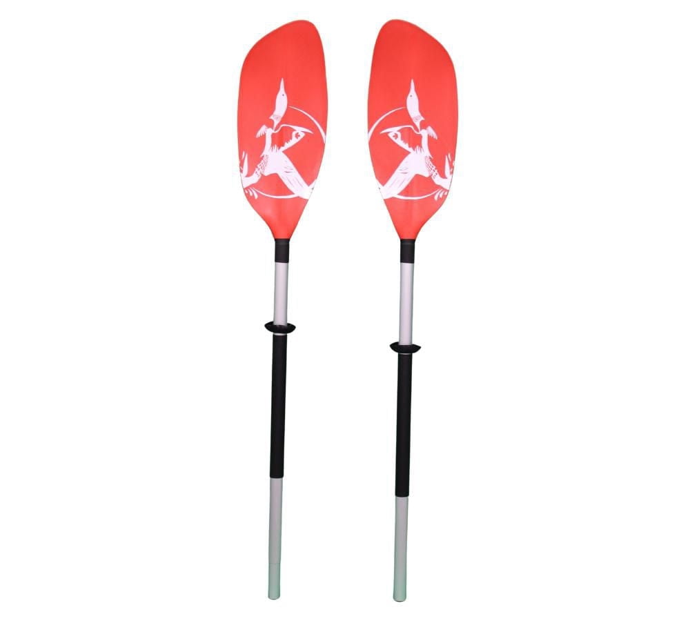 Blue Dog Marine Pagaie de Kayak 'Loon' 230 CM, Rame de Navigation légère en Aluminium pour Kayaks Gonflables avec poignées en Mousse - Rouge