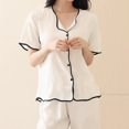 thumbnail image 4 of Weiqiqre Ensembles de Pyjama pour Femmes Ensemble de Pyjama Classique en Satin Pyjama Soyeux Manches Longues Boutonné devant, 4 of 7