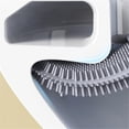 thumbnail image 3 of Flat Silicone Toilet Brush Bathroom Accessory Set Ventilated Toilet Brush Fast Drying And Odorless Toilet Cleaning Tool For Bathroom & WC Assembly. Grease Remover Kitchen Stainless Steel Scalp Brush, 3 of 3