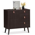 thumbnail image 1 of Gymax Sideboard Entryway Console Table w/ Display Cabinet Brown Home, 1 of 10