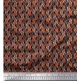 thumbnail image 1 of Soimoi Polyester Crepe Fabric Leaves Small Printed Fabric 1 Yard 42 Inch Wide, 1 of 3