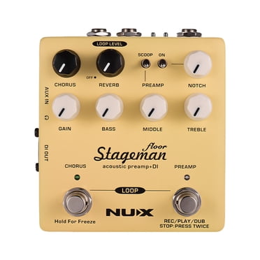 NUX NUX Stageman Floor Acoustic Preamp with Digital Effects, Looper, and Advanced EQ Controls for Guitars and String Instruments