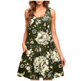 thumbnail image 2 of Ovzne Robes Grande Taille pour Femmes aux Formes Robe de Plage Robe Décontractée pour Femme Dégradé Sans Manches Col Ras du Cou Robe à Imprimé Robe de Vacances Imprimée Liquidation, 2 of 5
