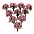 thumbnail image 2 of Milaget 10pc 1:200 Train Railroad Scenery Landscape Model Trees HO Scale Flowers #3 Pink, 2 of 8