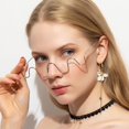 thumbnail image 4 of ZLight Semi Glasses Frame Reading Wave Shape Woman Half Glasses Silver, 4 of 6