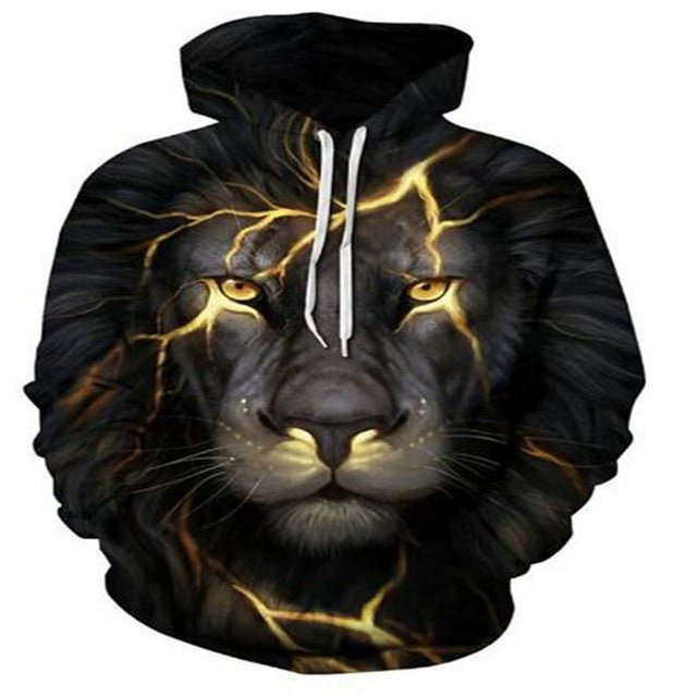 Chandails à Capuchon pour Hommes, Imprimé Animal cool, Rue (g, S)