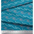 thumbnail image 3 of Soimoi Blue Rayon Crepe Fabric Swirl Abstract Decor Fabric Printed Yard 46 Inch Wide, 3 of 3