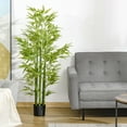 thumbnail image 2 of HOMCOM 5' Artificial Bamboo Tree Fake Plant in Pot Indoor Decoration, 2 of 9