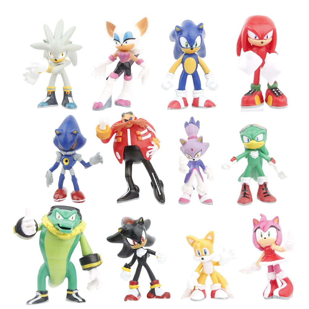 12 pcs Sonic Toys,1.68-2.22" Tall Action Figures Playset Gifting, Decorating, Collecting,etc.Surprise Christmas birthdays Gift for Kids boys girls