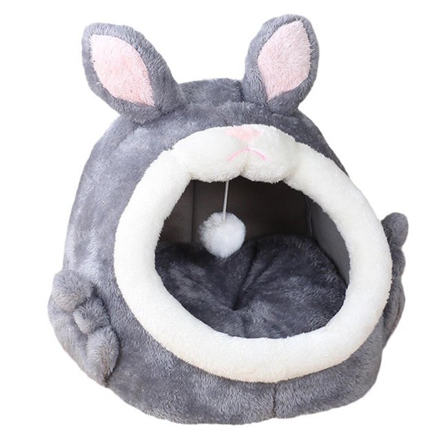 Cats Cave Bed Removable Soft Cushion Comfortable Cat Privacy Space Small Dog Bed Gray Small