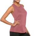 thumbnail image 3 of B91xZ Womens Tops Plus Size Loose Fit Racerback Sleeveless Flowy Yoga Athletic Running Shirts,Pink XL, 3 of 4