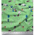 thumbnail image 1 of Soimoi Poly Georgette Fabric Spaceship,Star & Satellite Cartoon Print Sewing Fabric Yard 52 Inch Wide, 1 of 3