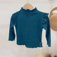 thumbnail image 2 of Posijego Girls Mock Turtleneck Sweater Ruffle Long Sleeve Ribbed Knit Basic Blouses for Shirt Little Girls, 2 of 3