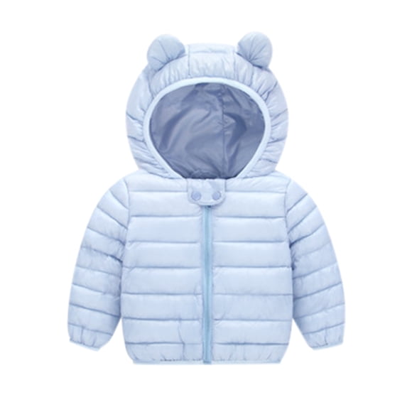 MIASHUI Kids Winter Jackets Baby Girls Boys Hooded Down Coat Thick Warm Windproof Outwear,Light blue,3-4 Years