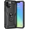 thumbnail image 1 of iPhone 13 Pro Case, Military Armor 360°Unbreakable Swivel Ring Kickstand [Work with Magnetic Car Mount] Slim Shockproof Durable Cover Holster Compatible Apple iPhone 13 Pro Cover - Black, 1 of 5