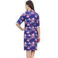 thumbnail image 3 of Bimba Chemise de Nuit à Col Rabattu Imprimé Floral Bleu Royal pour Femmes - 12, 3 of 6