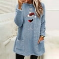 thumbnail image 2 of Pisexur Chandails de Noël pour Femmes en Molleton Doux à Manches Longues Col Rond Chandail Imprimé Verre de Vin Rouge de Noël chandail d'Hiver Chaud Épaissi avec Poches, 2 of 3