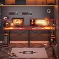 thumbnail image 4 of Bestier Reversible 44 inch Computer Desk with LED Lights and 4 Tier Shelves Gaming Desk, 4 of 9