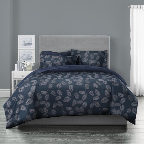 Le tout dans un sac, lit 2 places feuille bleu Wabasso