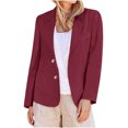 thumbnail image 2 of Blazer pour Femmes, Veste Décontractée Unie à Manches Longues, Manteau de Travail en Polyester à devant Ouvert, Longueur Régulière, 2 of 5