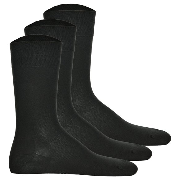 Hudson 3 pair men socks, Relax Cotton stocking, without elastic threads, Unicoloured Black 7-8 UK