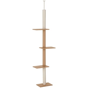 102" Plancher brun au plafond arbre de chat avec 4 Perches & Écrasement sisal - Tall Cat Tower pour le salon & Chambre à coucher