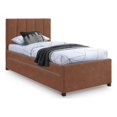 thumbnail image 1 of Pemberly Row Contemporary Cognac Vegan Leather Twin Trundle Bed, 1 of 9