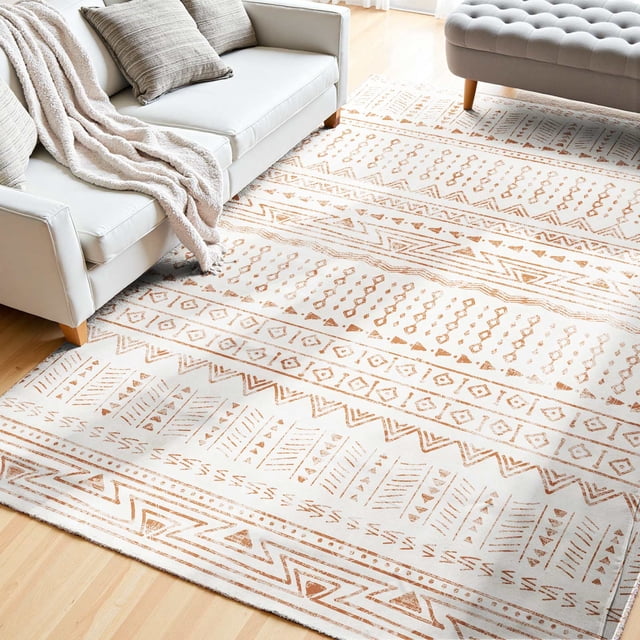VEVOR Large Area Rug 5 x 7 ft Anti-Skid and Tear-Resistant Floor Mat Modern Beige