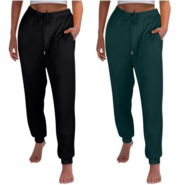 LLYwey in Clearance High Waisted Sweatpants for Women Ladies Casual Trousers Pants Plus Velvet Thick Solid Color Large Size Running Fitness Sports Pants New Full Length Pants Regular Fitted Green XXL