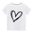 thumbnail image 1 of MeetoTime T-Shirts à Manches Courtes pour Enfants avec Imprimé Cœur Col Rond en Coton pour Garçons Filles, 1 of 3