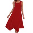 thumbnail image 2 of Ovzne Robes pour Femmes 2025 Robe Robes pour Femmes Sans Manches Col Rond à Cordon Décontractée à Volants Ligne A Mini-Robe Robe de Printemps Liquidation, 2 of 7