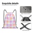 thumbnail image 4 of Xecao Heart Buffalo Plaid Pattern Sports Drawstring Backpack - String Swim Gym Bag with Wet Proof Pocket for Women&Men-Medium, 4 of 6