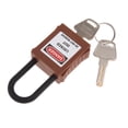 thumbnail image 3 of Baohd PL38-KD 38 mm PVC Curved Safety Lockout Padlock Brown, 3 of 9