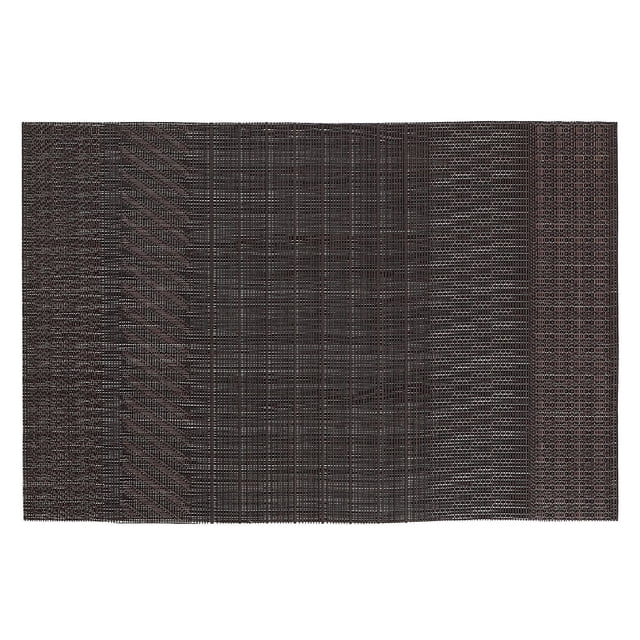 Napperon en Vinyle (Régalia) (Chocolat) - Ensemble de 12 Présentant un Napperon Rectangulaire Brun Chocolat avec texture en Vinyle Tressé et de Subtils Motifs Verticaux et Diagonaux, Idéal comme Protecteur de table durable pour Prévenir les Égratignures et les Déversements, Facile à Nettoyer et Adapté à l'Usage Quotidien dans les Repas.