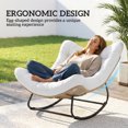 thumbnail image 4 of Outsunny Outdoor Rocking Chair, Oversized Patio Egg Chair, Cream White, 4 of 10