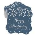 thumbnail image 1 of Inkdotpot Pack Of 100 Happy Birthday Paper Tags DIY Craft Bracket Shape Real Silver Foil Hang Tags, 1 of 6