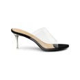 thumbnail image 3 of BLISSFUL STEP Sandales à Talons Aiguilles à Bride Transparente pour Femmes Noir 10, 3 of 8