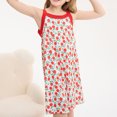 thumbnail image 2 of Zwiiyzr 2025 Robe de Nuit Douce pour Fille 3-10 Ans Sans Manches à Bretelles Spaghetti Pyjama Robe pour Enfants Tenue de Nuit Rouge, 2 of 4
