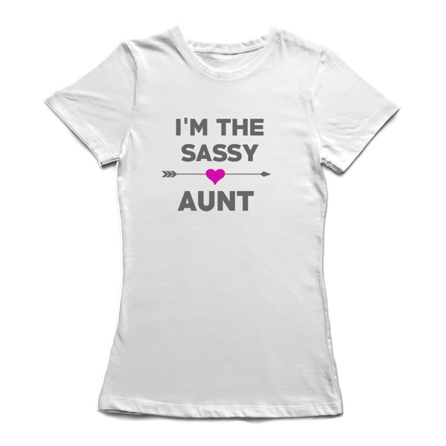 Je Suis la Tante Impertinente T-shirt Blanc à Motif pour Femme