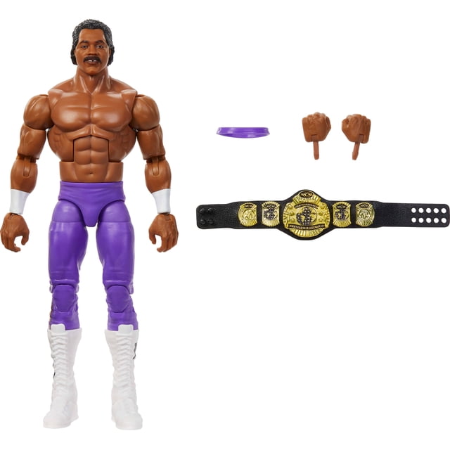 WWE Figurine Articulée Elite Ron Simmons, Meilleurs Succès Collection 6 Pouces avec Articulations et Accessoires WWE Superstar Ron Simmons Collection 6 Pouces avec Détails Faciaux TrueFX, 25 points d'Articulation, Mains Interchangeables et Accessoire Iconique, Posé Face vers l'Avant pour Exposition Ou Jeu; Convient Aussi comme Présentoir de Bureau Ou d'Étagère.