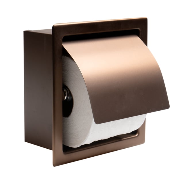 ALFI brand Porte-Papier Toilette Encastré en Acier Inoxydable Brossé PVC avec Couvercle