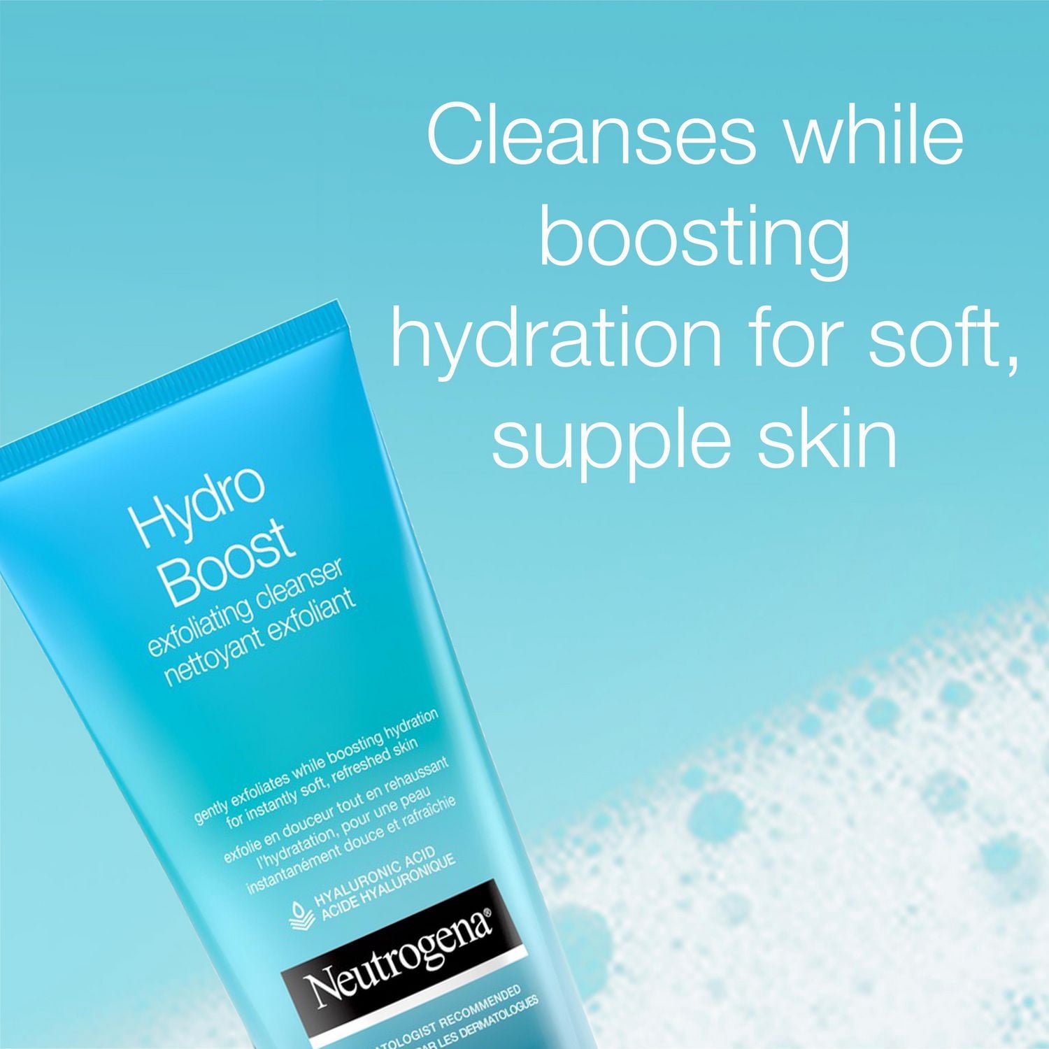Neutrogena Hydro Boost Exfoliating Face Scrub - Hyaluronic Acid and AHA - Gel Cream Face Cleanser - Non-Comedogenic