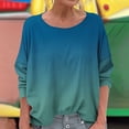 thumbnail image 2 of WRKEKC T-Shirts à Manches Longues pour Femmes, Chemises à Manches Longues pour Femmes, T-shirt Tendance Confortable à Manches Longues à Col Rond Dégradé Imprimé pour Femmes Grande Taille, 2 of 6